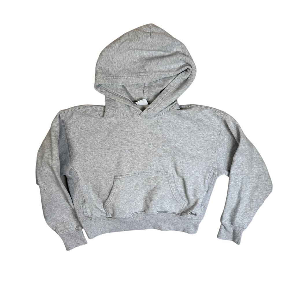 Aritzia Boyfriend Boxy Hoodie Sweatshirt Cropped Heather Gray Small